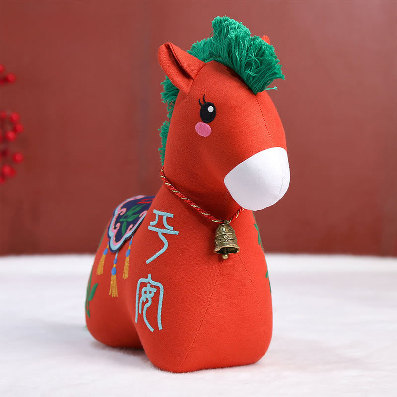 Nimara Ritual Year of the Horse Copper Red String Fu Character Embroidery Prosperity Home Decoration