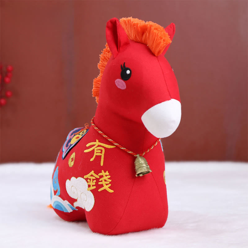 Nimara Ritual Year of the Horse Copper Red String Fu Character Embroidery Prosperity Home Decoration