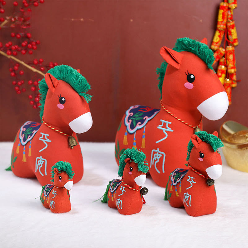 Nimara Ritual Year of the Horse Copper Red String Fu Character Embroidery Prosperity Home Decoration