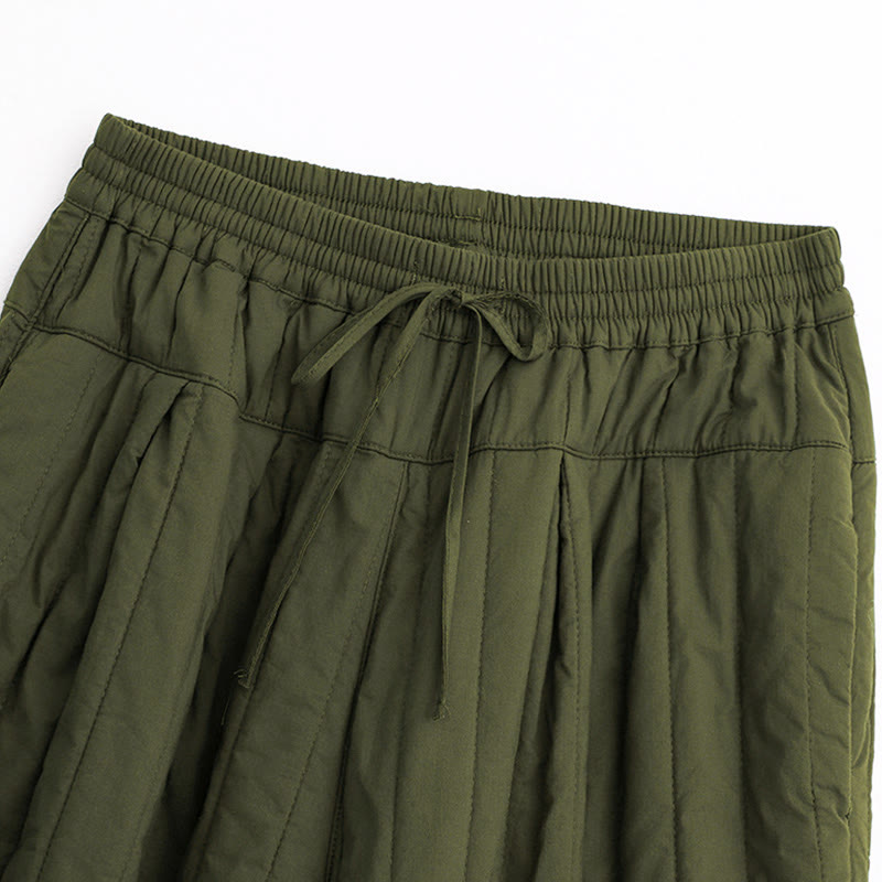 Nimara Ritual Winter Plain Color Blocking Design Cotton Women's Harem Pants With Pockets