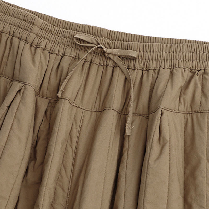 Nimara Ritual Winter Plain Color Blocking Design Cotton Women's Harem Pants With Pockets