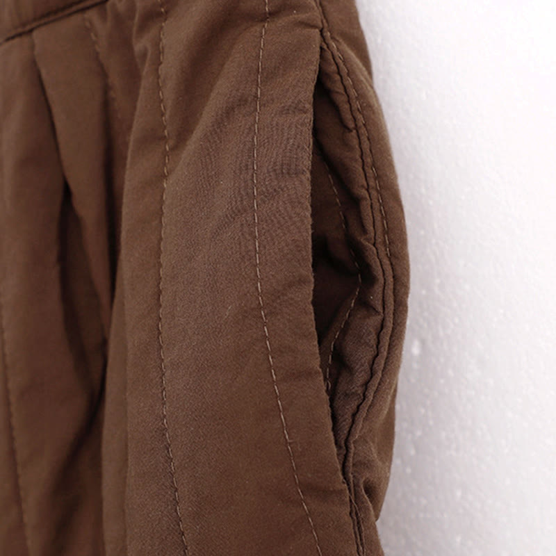 Nimara Ritual Winter Plain Color Blocking Design Cotton Women's Harem Pants With Pockets