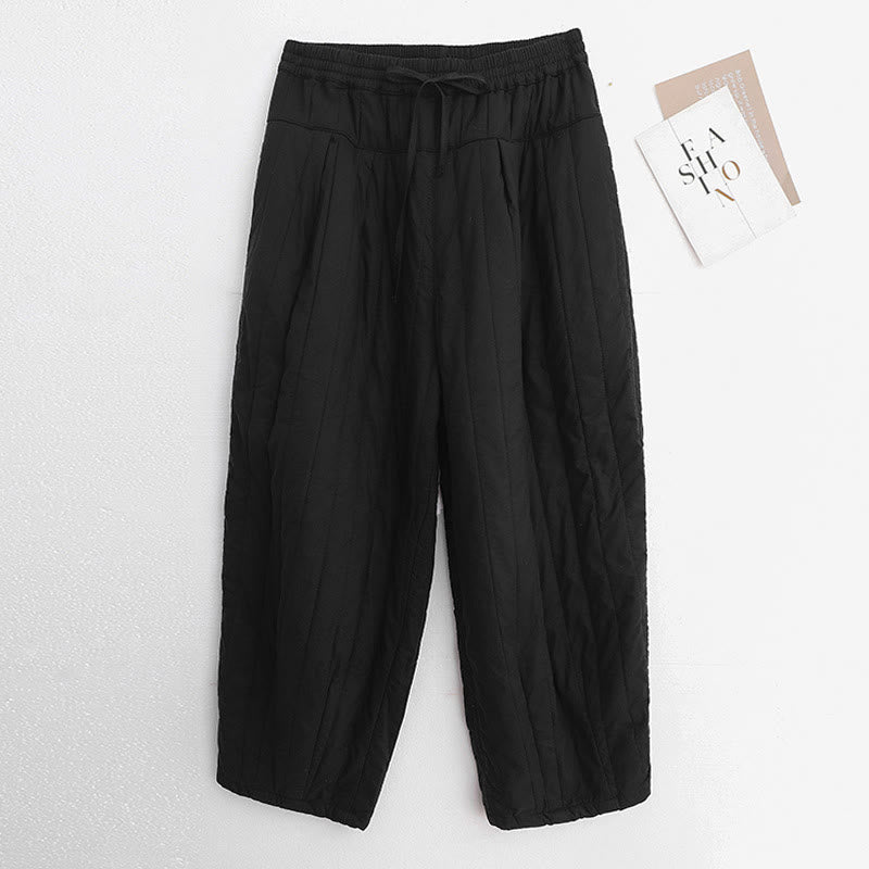 Nimara Ritual Winter Plain Color Blocking Design Cotton Women's Harem Pants With Pockets
