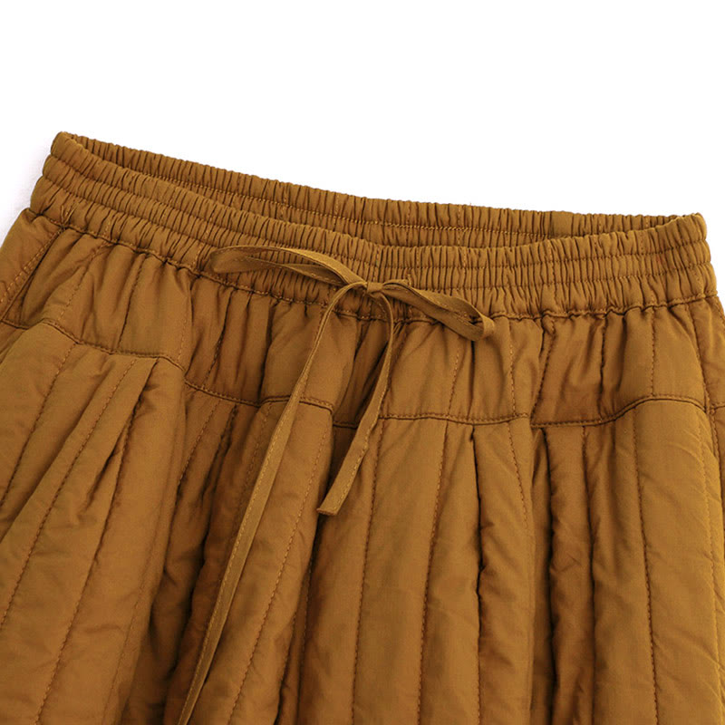 Nimara Ritual Winter Plain Color Blocking Design Cotton Women's Harem Pants With Pockets