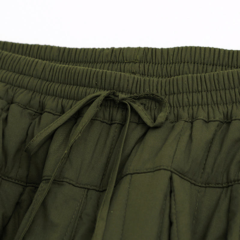 Nimara Ritual Winter Plain Color Blocking Design Cotton Women's Harem Pants With Pockets