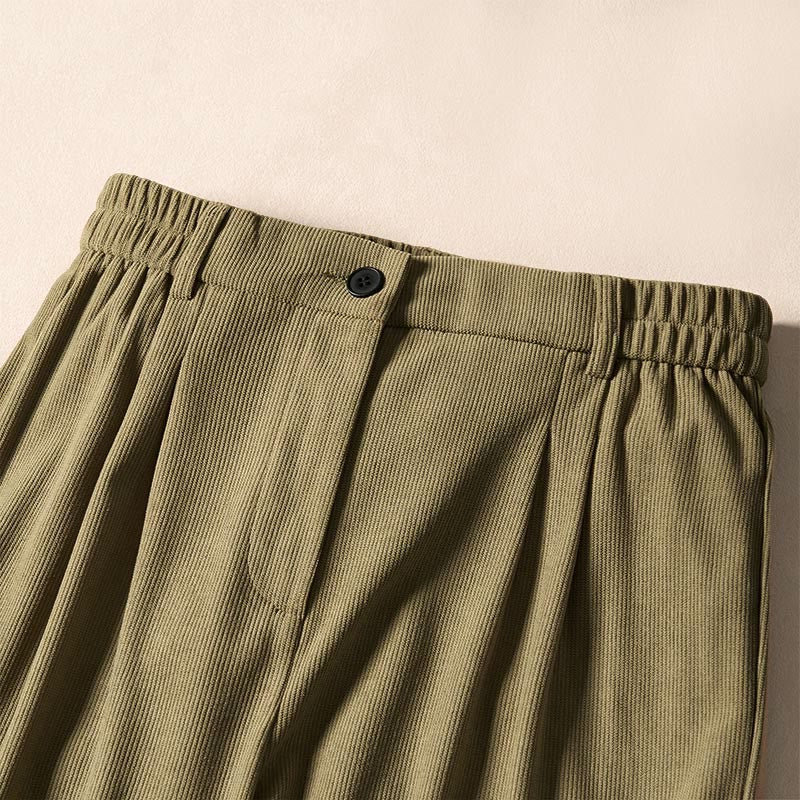 Nimara Ritual Commute Fall Corduroy Women's Harem High Waist Pants With Pockets