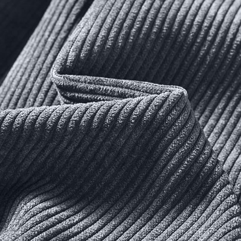 Nimara Ritual Retro Men's Plain Fleece-Lined Corduroy Simple Design Harem Pants With Pockets