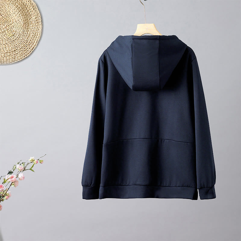 Nimara Ritual Fall Embroidery Bear Long Sleeve Women's Hoodie