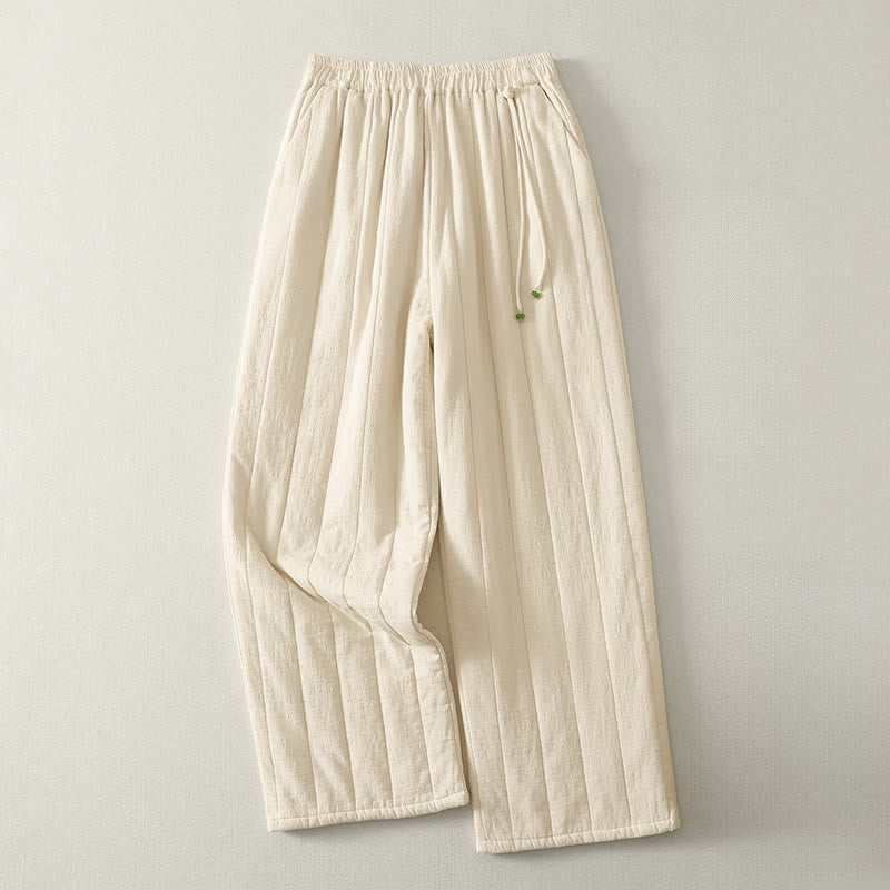 Nimara Ritual Plain Cotton Polyester Thick Women's Pants With Pockets