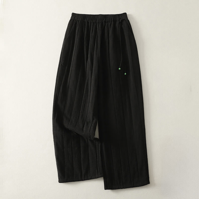 Nimara Ritual Plain Cotton Polyester Thick Women's Pants With Pockets