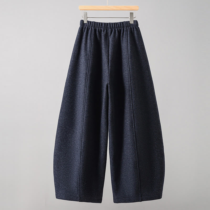 Nimara Ritual Plain Cotton Lace-Up Design Thick Women's Pants With Pockets