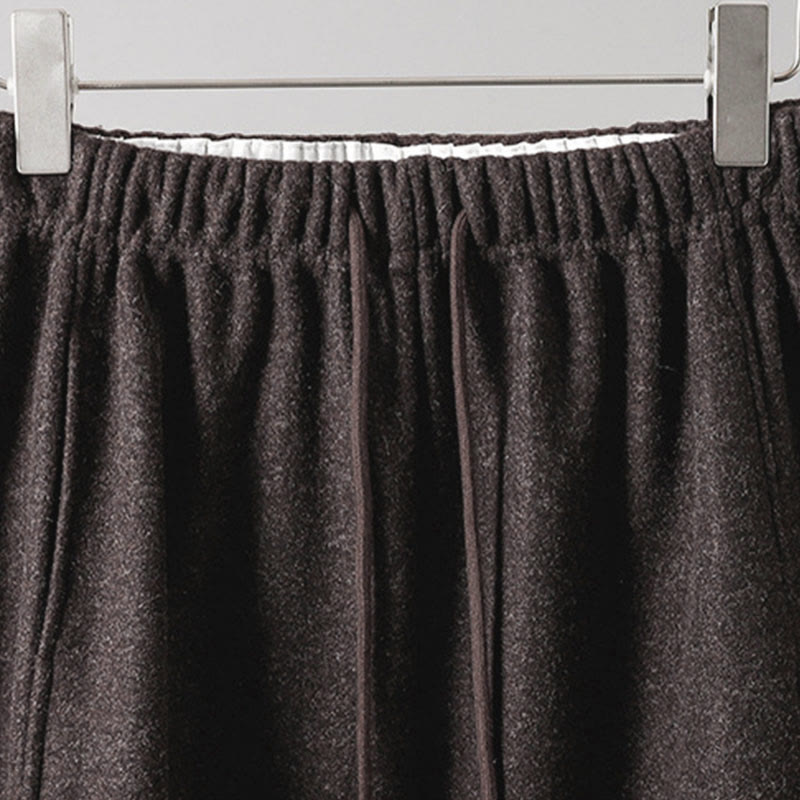 Nimara Ritual Plain Cotton Lace-Up Design Thick Women's Pants With Pockets