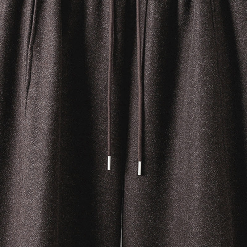 Nimara Ritual Plain Cotton Lace-Up Design Thick Women's Pants With Pockets