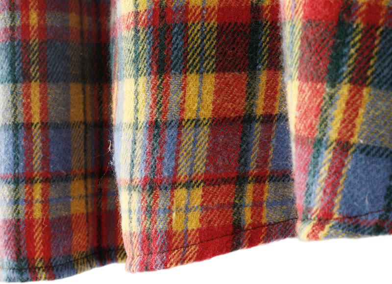 Nimara Ritual Fall Winter Women's Plaid Pattern Cotton Skirt With Pockets