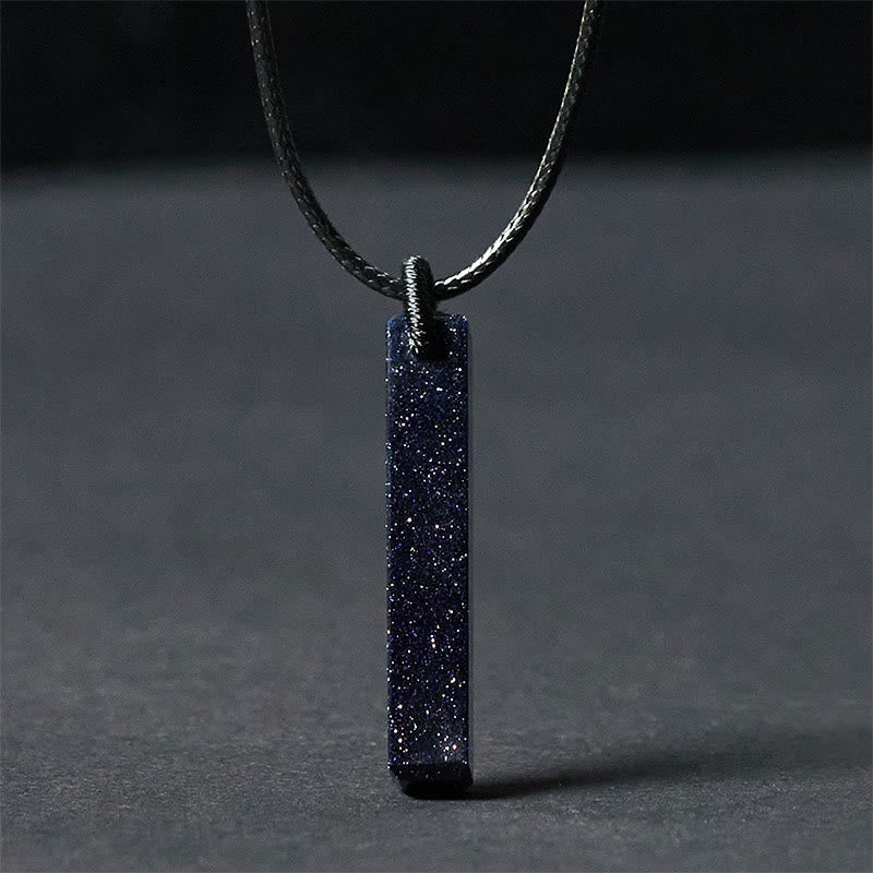 Transformation and Fulfilment Black Obsidian Blue Sandstone Necklace Pendant