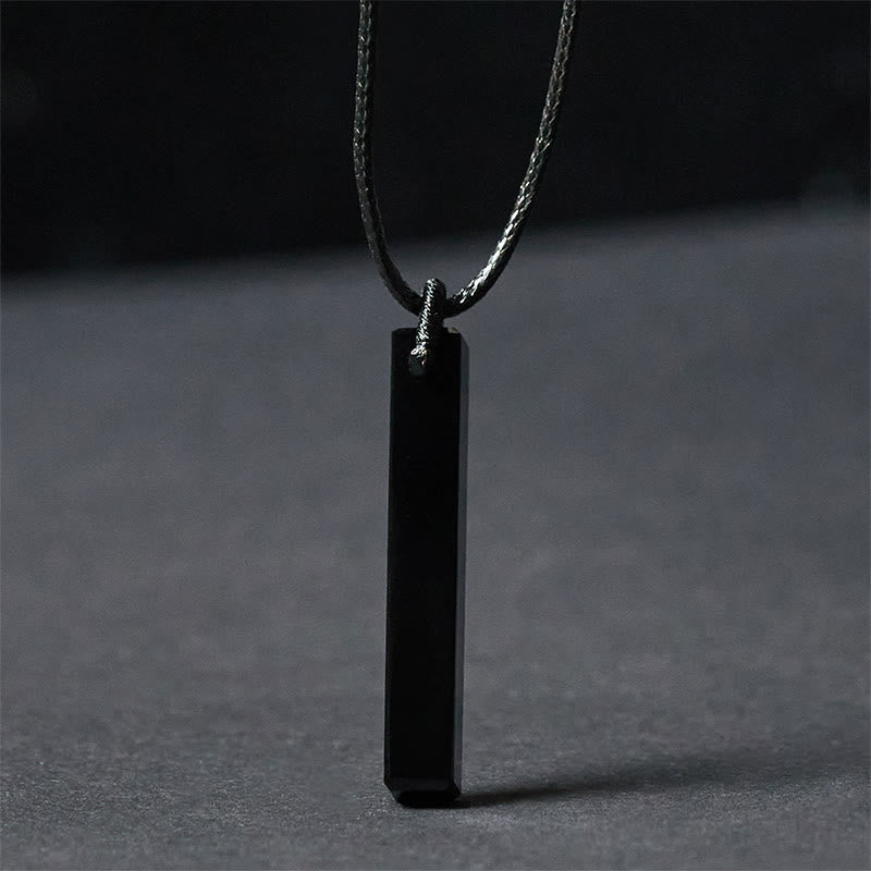 Transformation and Fulfilment Black Obsidian Blue Sandstone Necklace Pendant