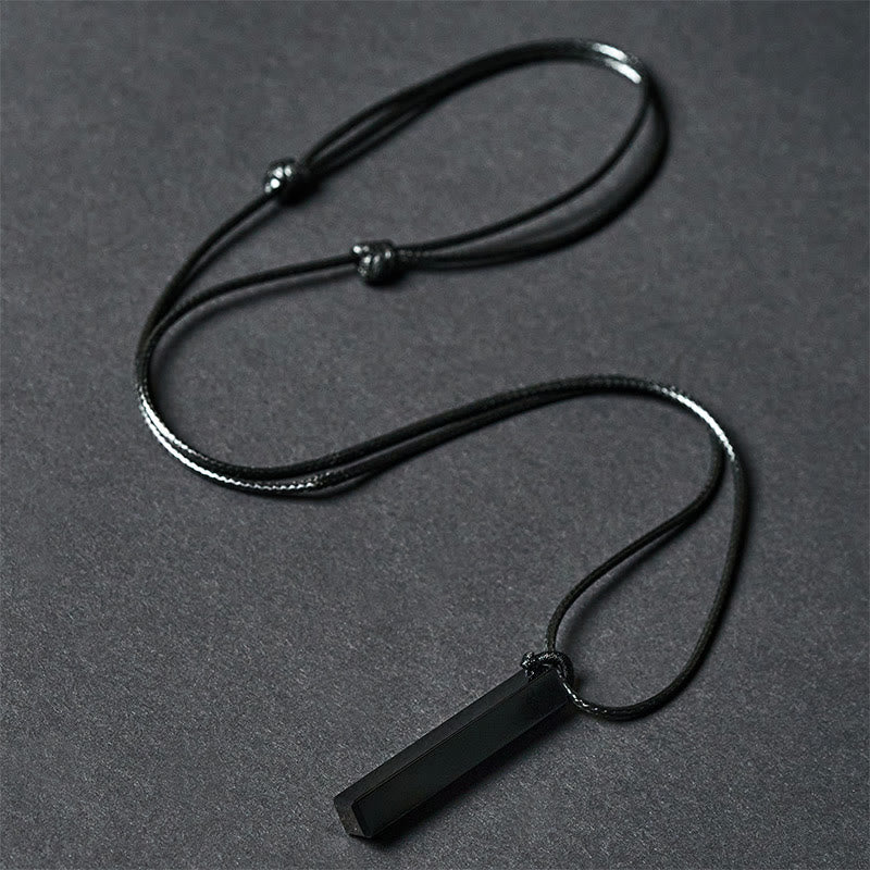 Transformation and Fulfilment Black Obsidian Blue Sandstone Necklace Pendant