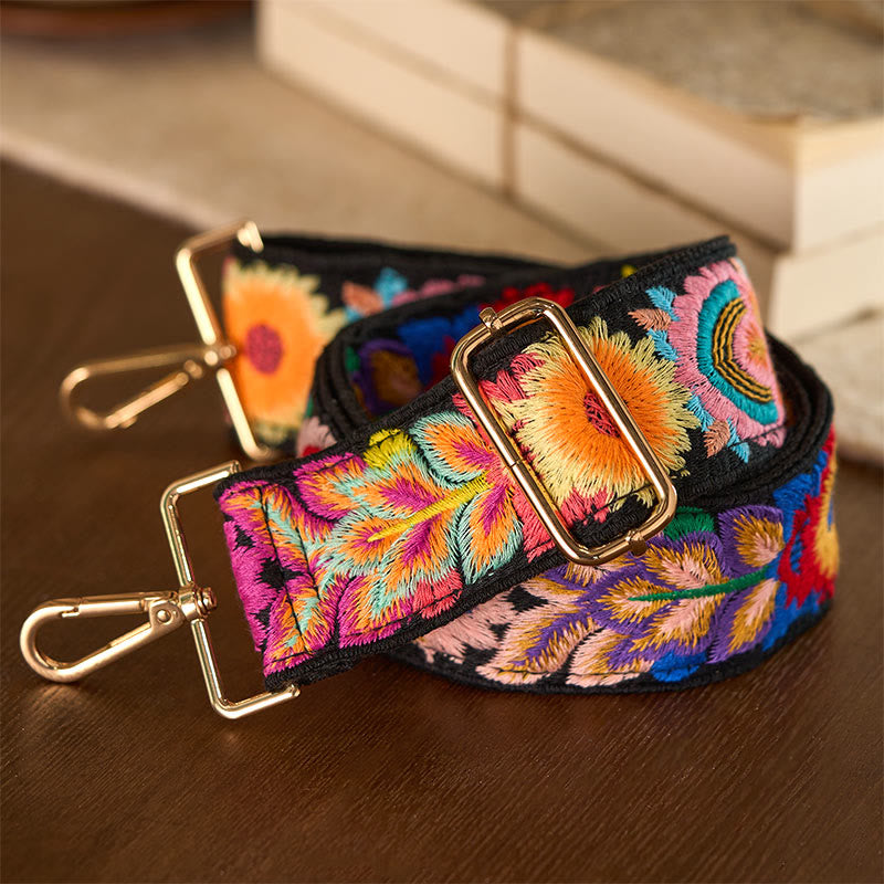 Nimara Ritual Multicolor Sunflower Embroidery Adjustable Handbags Crossbody Shoulder Bag Straps
