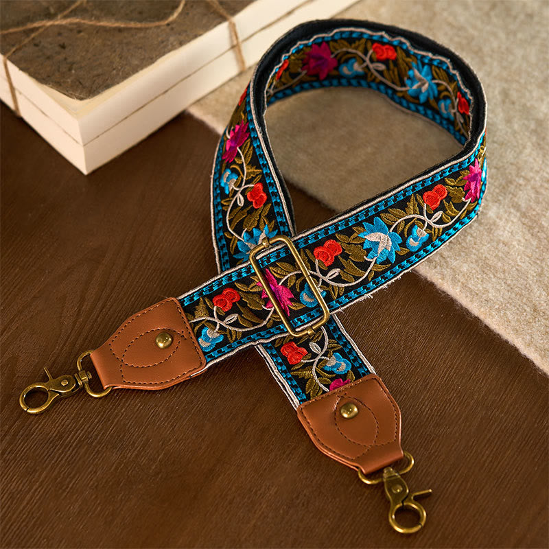Nimara Ritual Bohemian Flower Vine Geometric Embroidery Adjustable Handbags Crossbody Shoulder Bag Purse Straps Replacement