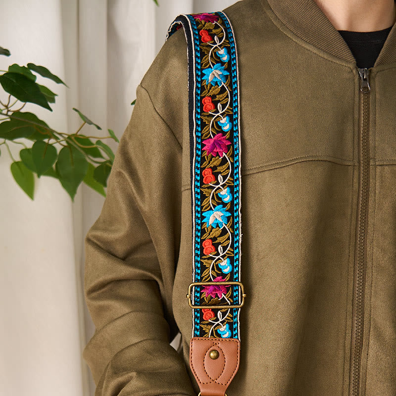 Nimara Ritual Bohemian Flower Vine Geometric Embroidery Adjustable Handbags Crossbody Shoulder Bag Purse Straps Replacement