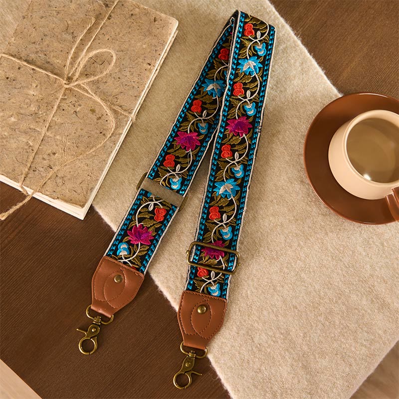 Nimara Ritual Bohemian Flower Vine Geometric Embroidery Adjustable Handbags Crossbody Shoulder Bag Purse Straps Replacement