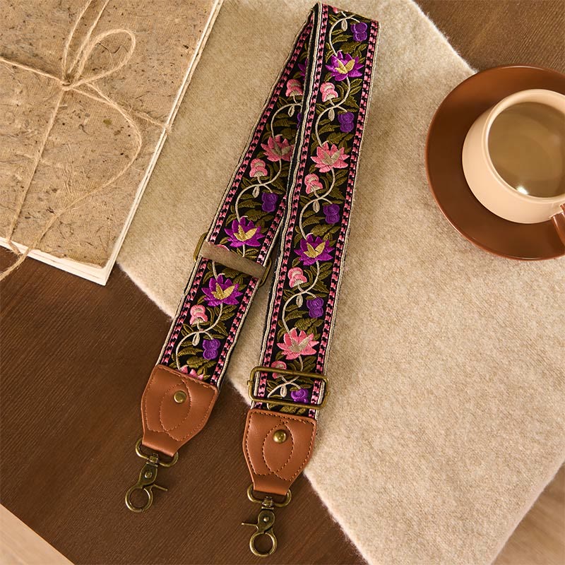 Nimara Ritual Bohemian Flower Vine Geometric Embroidery Adjustable Handbags Crossbody Shoulder Bag Purse Straps Replacement