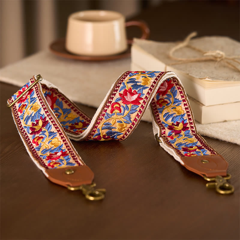 Nimara Ritual Bohemian Flower Vine Geometric Embroidery Adjustable Handbags Crossbody Shoulder Bag Purse Straps Replacement