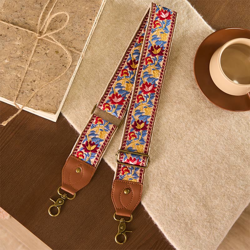 Nimara Ritual Bohemian Flower Vine Geometric Embroidery Adjustable Handbags Crossbody Shoulder Bag Purse Straps Replacement