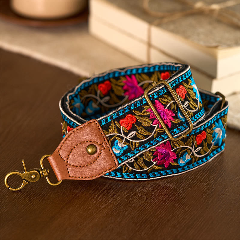 Nimara Ritual Bohemian Flower Vine Geometric Embroidery Adjustable Handbags Crossbody Shoulder Bag Purse Straps Replacement
