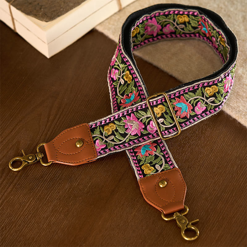 Nimara Ritual Bohemian Flower Vine Geometric Embroidery Adjustable Handbags Crossbody Shoulder Bag Purse Straps Replacement