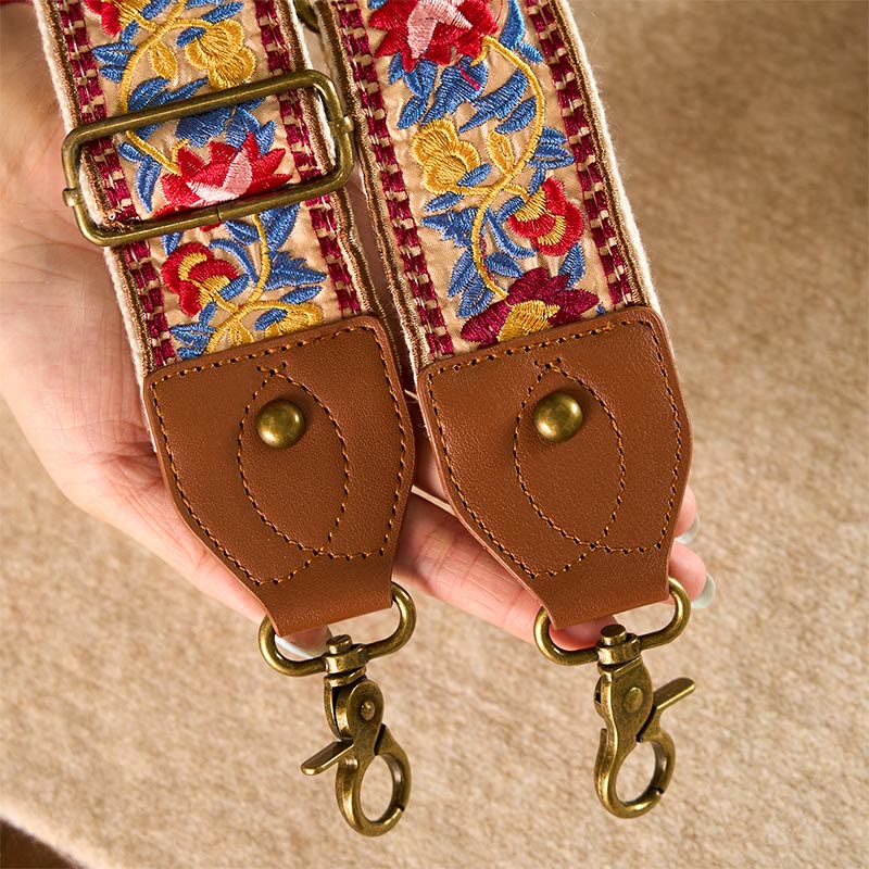 Nimara Ritual Bohemian Flower Vine Geometric Embroidery Adjustable Handbags Crossbody Shoulder Bag Purse Straps Replacement