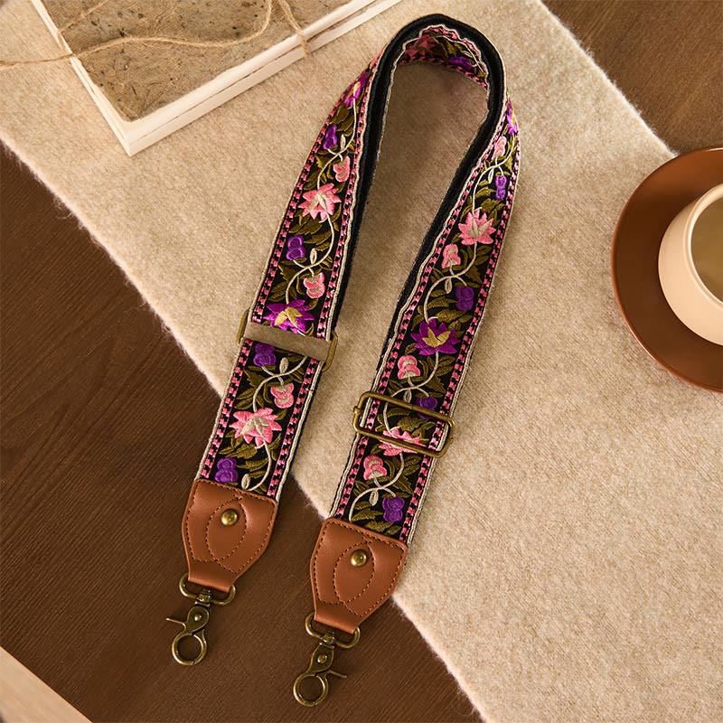 Nimara Ritual Bohemian Flower Vine Geometric Embroidery Adjustable Handbags Crossbody Shoulder Bag Purse Straps Replacement