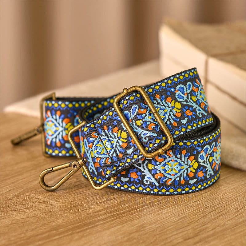 Nimara Ritual Boho Navy Blue Flower Geometric Adjustable Handbags Crossbody Shoulder Bag Straps Replacement