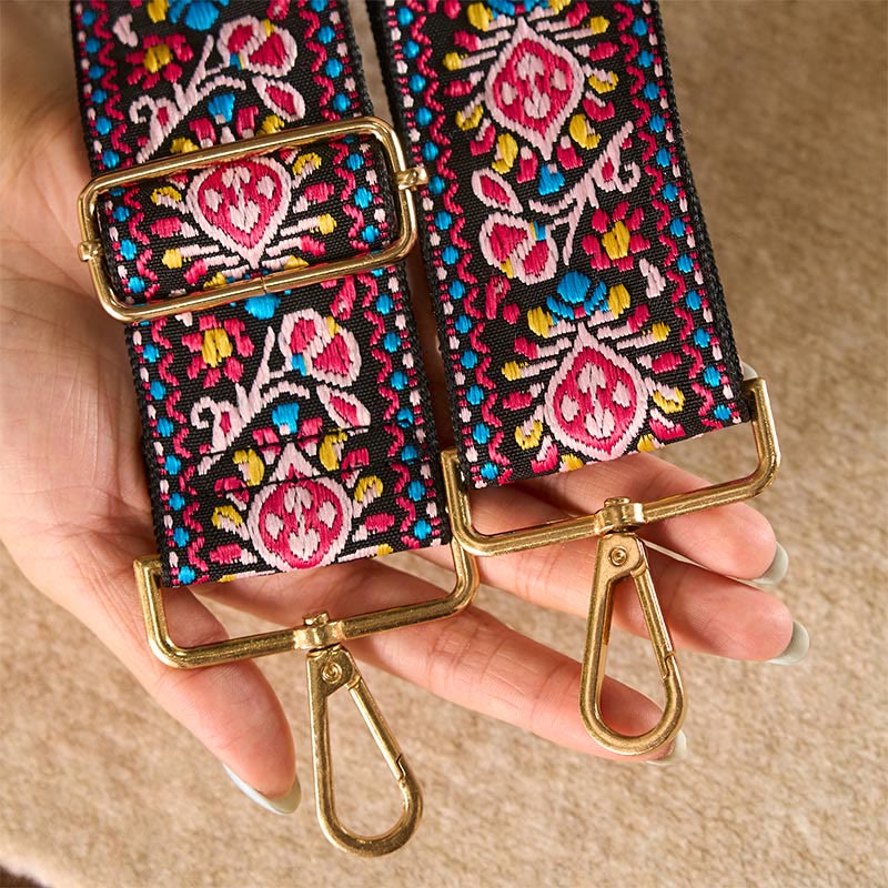 Nimara Ritual Bohemian Flower Geometric Stripes Embroidery Adjustable Handbags Crossbody Shoulder Bag Purse Straps Replacement