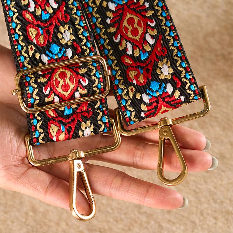 Nimara Ritual Bohemian Flower Geometric Stripes Embroidery Adjustable Handbags Crossbody Shoulder Bag Purse Straps Replacement