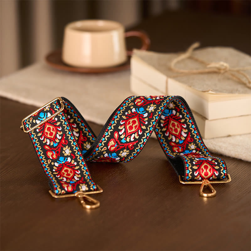 Nimara Ritual Bohemian Flower Geometric Stripes Embroidery Adjustable Handbags Crossbody Shoulder Bag Purse Straps Replacement