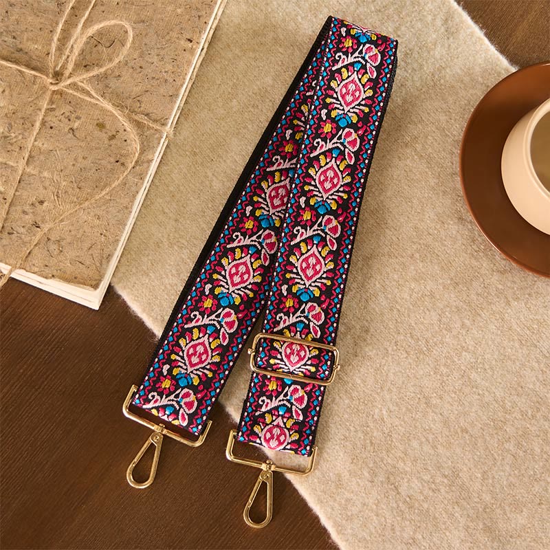 Nimara Ritual Bohemian Flower Geometric Stripes Embroidery Adjustable Handbags Crossbody Shoulder Bag Purse Straps Replacement
