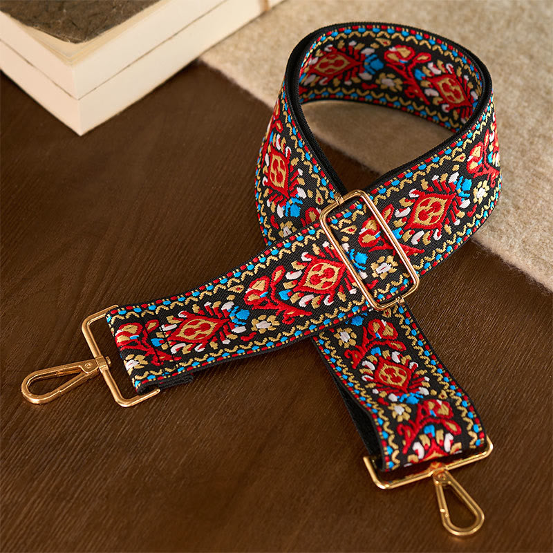 Nimara Ritual Bohemian Flower Geometric Stripes Embroidery Adjustable Handbags Crossbody Shoulder Bag Purse Straps Replacement