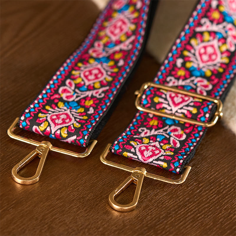 Nimara Ritual Bohemian Flower Geometric Stripes Embroidery Adjustable Handbags Crossbody Shoulder Bag Purse Straps Replacement
