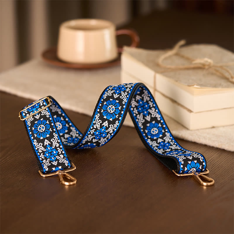Nimara Ritual Bohemian Round Flower Geometric Embroidery Adjustable Handbags Crossbody Shoulder Bag Purse Straps Replacement