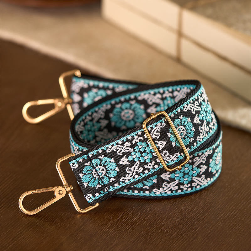 Nimara Ritual Bohemian Round Flower Geometric Embroidery Adjustable Handbags Crossbody Shoulder Bag Purse Straps Replacement