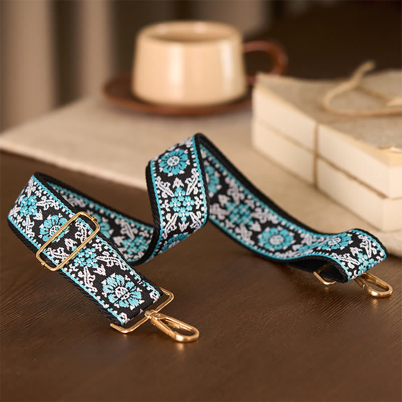 Nimara Ritual Bohemian Round Flower Geometric Embroidery Adjustable Handbags Crossbody Shoulder Bag Purse Straps Replacement