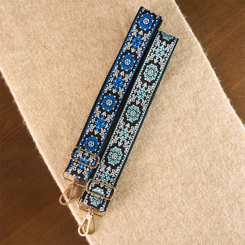 Nimara Ritual Bohemian Round Flower Geometric Embroidery Adjustable Handbags Crossbody Shoulder Bag Purse Straps Replacement