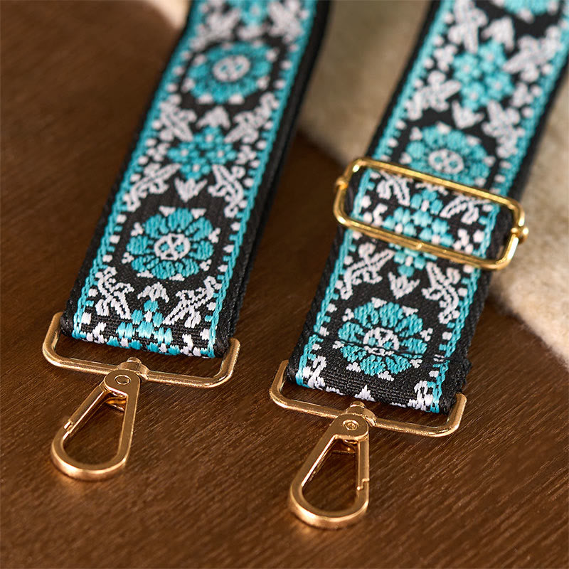 Nimara Ritual Bohemian Round Flower Geometric Embroidery Adjustable Handbags Crossbody Shoulder Bag Purse Straps Replacement