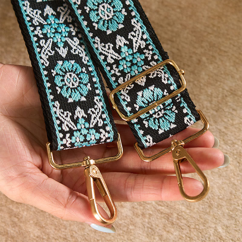Nimara Ritual Bohemian Round Flower Geometric Embroidery Adjustable Handbags Crossbody Shoulder Bag Purse Straps Replacement