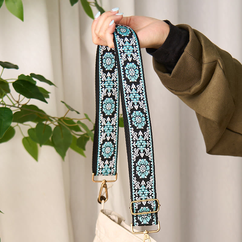 Nimara Ritual Bohemian Round Flower Geometric Embroidery Adjustable Handbags Crossbody Shoulder Bag Purse Straps Replacement