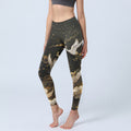 Nimara Ritual Crane Cloud Waves Pine Tree Pattern With Delicate Lines Print Gym Leggings Women's Yoga Pants