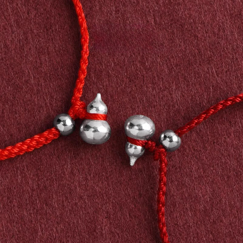 Nimara Ritual 925 Sterling Silver Gourd Lucky Fortune Charm String Connection Bracelet