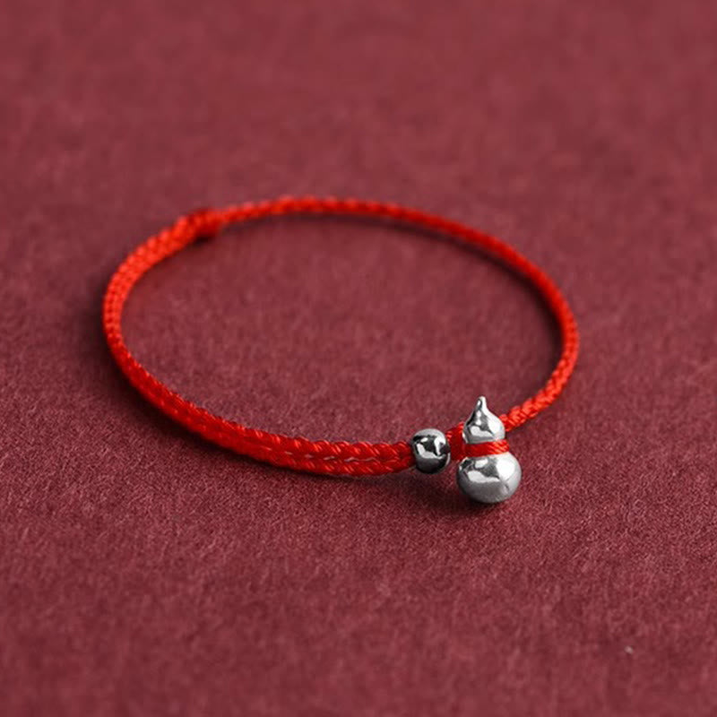 Nimara Ritual 925 Sterling Silver Gourd Lucky Fortune Charm String Connection Bracelet
