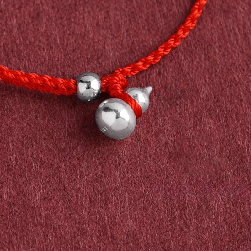 Nimara Ritual 925 Sterling Silver Gourd Lucky Fortune Charm String Connection Bracelet